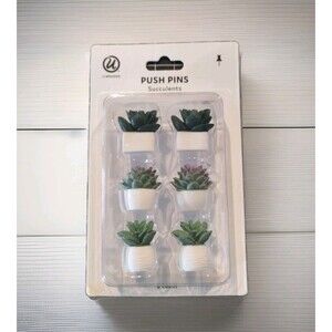 U Brands Succulent Push Pins, Dimensional Push Pins, 6 Count Steel Metal Pin NEW